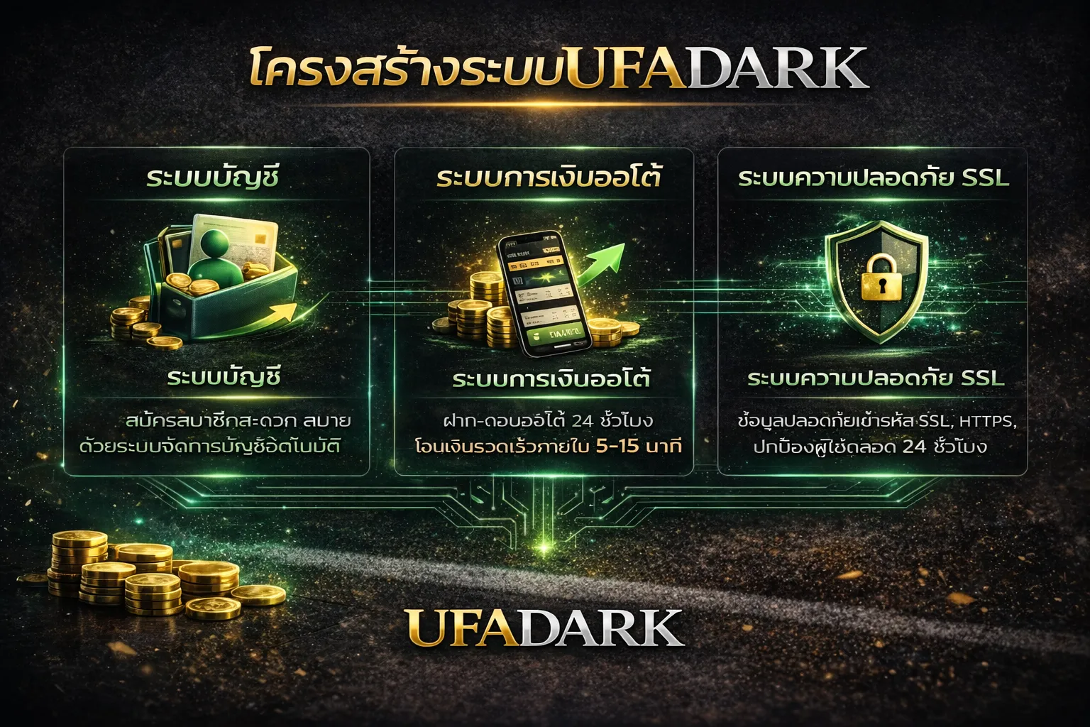 UFADARK ระบบแทงบอลออนไลน์ เว็บตรง UFA โครงสร้างระบบบัญชี การเงิน และความปลอดภัย